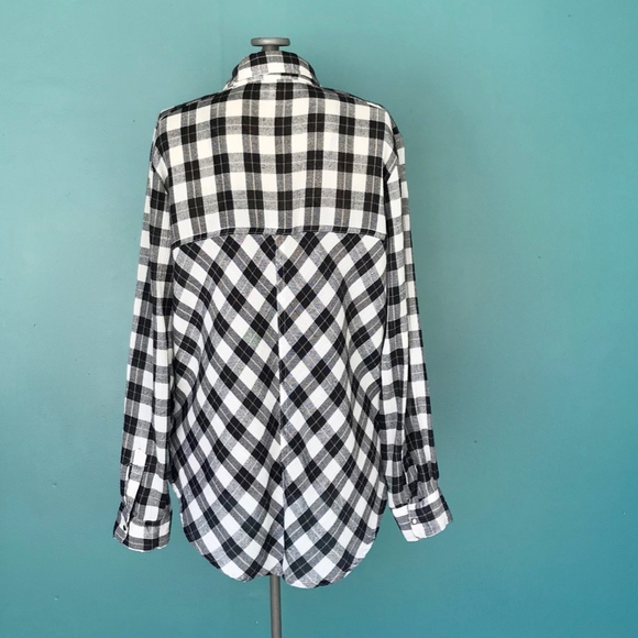Free People Plaid Blouse Checkered Oversize Blouse - Picture 7 of 7